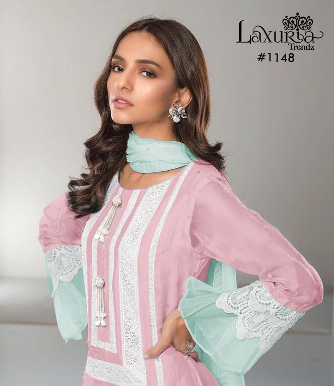Laxuria Trendz 1148 Georgette Festive Wear Top With Bottom And Dupatta Collection